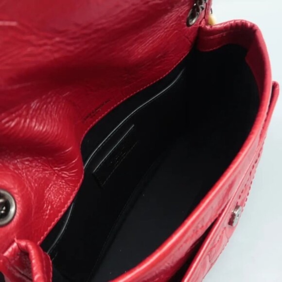 100% Authentic Saint Laurent Niki Red Leather Shoulder Bag - Picture 9 of 12